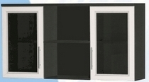 Антресоль большая с двумя стеклодверями ДЛЯ ГОСТИНОЙ АБС-2 Венге/Дуб выбеленный в Покровске - pokrovsk.katalogmebeli.com | фото