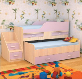 Кровать детская Лесики двухместная 1.8 Венге/Дуб молочный в Покровске - pokrovsk.katalogmebeli.com | фото 7