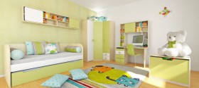 Детская комната Эппл (Зеленый/Белый/корпус Клен) в Покровске - pokrovsk.katalogmebeli.com | фото 5