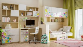 Детская комната Флёр (Белый/корпус Клен) в Покровске - pokrovsk.katalogmebeli.com | фото 1