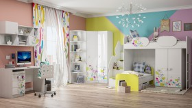 Детская комната Флер (Белый/корпус Выбеленное дерево) в Покровске - pokrovsk.katalogmebeli.com | фото 3