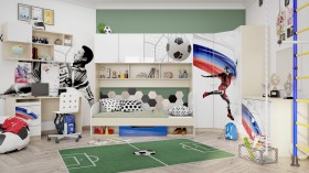 Детская комната Футбол ЧМ (Белый/Синий/корпус Клен) в Покровске - pokrovsk.katalogmebeli.com | фото 2