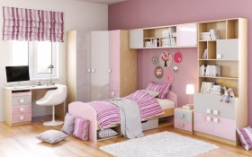 Детская комната Грэйси (Розовый/Серый/корпус Клен) в Покровске - pokrovsk.katalogmebeli.com | фото 3