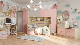 Детская комната Грэйси (Розовый/Серый/корпус Клен) в Покровске - pokrovsk.katalogmebeli.com | фото 13