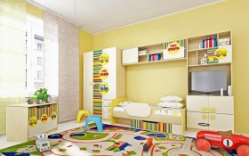 Детская комната Клаксон (Бежевый/корпус Клен) в Покровске - pokrovsk.katalogmebeli.com | фото 2