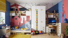 Детская комната Клаксон без машинок (Белый/корпус Клен) в Покровске - pokrovsk.katalogmebeli.com | фото 1