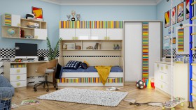 Детская комната Клаксон без машинок (Белый/корпус Клен) в Покровске - pokrovsk.katalogmebeli.com | фото 5