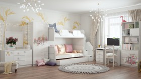 Детская комната Совушки (Белый/корпус Выбеленное дерево) в Покровске - pokrovsk.katalogmebeli.com | фото 3
