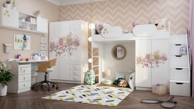 Детская комната Совушки (Белый/корпус Выбеленное дерево) в Покровске - pokrovsk.katalogmebeli.com | фото