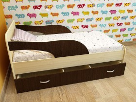 Кровать детская Максимка Млечный дуб/Венге в Покровске - pokrovsk.katalogmebeli.com | фото