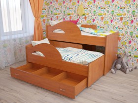 Кровать детская Радуга 1600 Млечный дуб/Венге в Покровске - pokrovsk.katalogmebeli.com