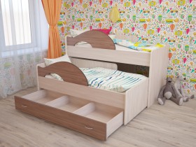 Кровать детская Радуга 1600 Млечный дуб/Венге в Покровске - pokrovsk.katalogmebeli.com