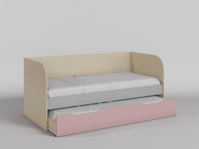 Диван-кровать Грэйси (Розовый/Серый/корпус Клен) в Покровске - pokrovsk.katalogmebeli.com | фото