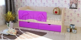 Друзья Кровать детская 2 ящика 1.6 Фиолетовый глянец в Покровске - pokrovsk.katalogmebeli.com | фото