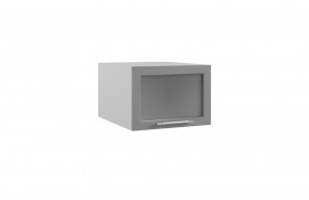 Гарда ГПГС 500 шкаф верхний горизонтальный глубокий со стеклом (Белый/корпус Серый) в Покровске - pokrovsk.katalogmebeli.com | фото