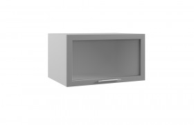 Гарда ГВПГС 800 шкаф верхний горизонтальный глубокий со стеклом высокий (Белый/корпус Серый) в Покровске - pokrovsk.katalogmebeli.com | фото
