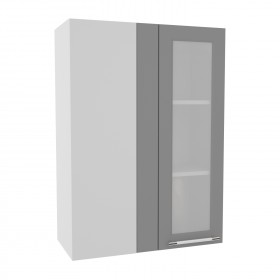 Гарда ВПУС 650 шкаф верхний угловой со стеклом высокий (Белый/корпус Серый) в Покровске - pokrovsk.katalogmebeli.com | фото