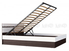 Ким кровать с подъемным механизмом 1,6 (Дуб сонома/белый глянец) в Покровске - pokrovsk.katalogmebeli.com | фото 2