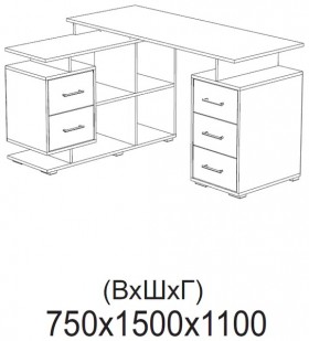 Компьютерный стол угловой СКМУ-3 белый в Покровске - pokrovsk.katalogmebeli.com | фото 2