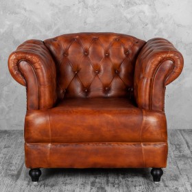 Кресло кожаное Лофт Честер-Нью (Коричневый, Рыжий) в Покровске - pokrovsk.katalogmebeli.com | фото 7