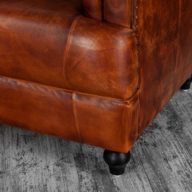 Кресло кожаное Лофт Честер-Нью (Коричневый, Рыжий) в Покровске - pokrovsk.katalogmebeli.com | фото 8