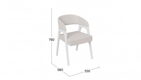 Кресло «Техас 1» (Белый матовый/Шенилл Estetica Vanille №220) в Покровске - pokrovsk.katalogmebeli.com | фото 2