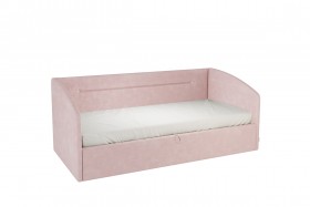 Кровать 0.9 Альба Софа (Нежно-розовый велюр) в Покровске - pokrovsk.katalogmebeli.com | фото