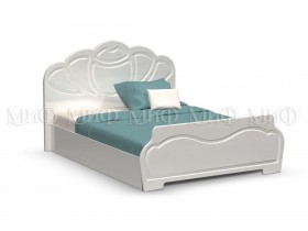 Кровать 1,4м Гармония (Белый/Белый глянец) в Покровске - pokrovsk.katalogmebeli.com | фото