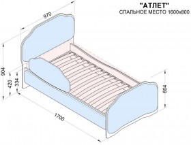 Кровать 160 Атлет 29 Синий (мягкий бортик) в Покровске - pokrovsk.katalogmebeli.com | фото 2