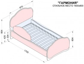Кровать 160 Гармония 08 Шоколад (мягкий бортик) в Покровске - pokrovsk.katalogmebeli.com | фото 2