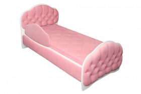 Кровать 160 Гармония 36 Светло-розовый (мягкий бортик) в Покровске - pokrovsk.katalogmebeli.com | фото