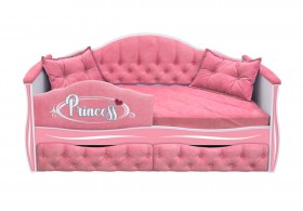 Кровать 160 серии Иллюзия 2 ящика 36 Розовый (мягкий бортик/подушки) в Покровске - pokrovsk.katalogmebeli.com | фото