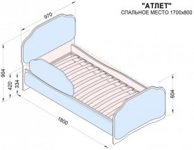 Кровать 170 Атлет 29 Синий (мягкий бортик) в Покровске - pokrovsk.katalogmebeli.com | фото 2