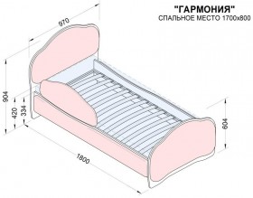 Кровать 170 Гармония 18 Бордовый (мягкий бортик) в Покровске - pokrovsk.katalogmebeli.com | фото 2