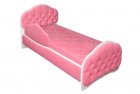 Кровать 170 Гармония 89 Розовый (мягкий бортик) в Покровске - pokrovsk.katalogmebeli.com | фото