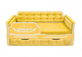 Кровать 170 серии Спорт 1 ящик 74 Жёлтый (мягкие боковые накладки) в Покровске - pokrovsk.katalogmebeli.com | фото
