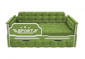 Кровать 170 серии Спорт 1 ящик 76 Зелёный (мягкие боковые накладки) в Покровске - pokrovsk.katalogmebeli.com | фото 1