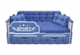 Кровать 170 серии Спорт 1 ящик 85 Синий (подушки) в Покровске - pokrovsk.katalogmebeli.com | фото