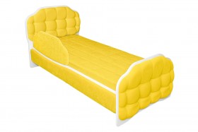 Кровать 180 Атлет 74 жёлтый (мягкий бортик) в Покровске - pokrovsk.katalogmebeli.com | фото