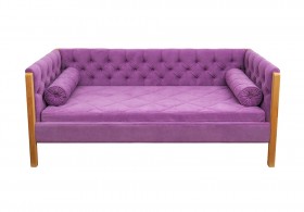 Кровать 180 серии Леди  32 Фиолетовый (подушка валик) в Покровске - pokrovsk.katalogmebeli.com | фото