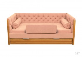 Кровать 180 серии Леди + ящик 15 Бледно-розовый (мягкий бортик/подушка валик) в Покровске - pokrovsk.katalogmebeli.com | фото