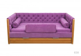 Кровать 180 серии Леди + ящик 32 Фиолетовый (мягкий бортик/подушка валик) в Покровске - pokrovsk.katalogmebeli.com | фото