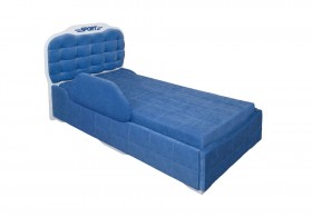 Кровать 190 Атлет Lux 29 Синий (мягкий бортик) в Покровске - pokrovsk.katalogmebeli.com | фото