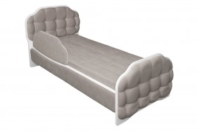 Кровать 190 Атлет Lux 96 Серый (мягкий бортик) в Покровске - pokrovsk.katalogmebeli.com | фото