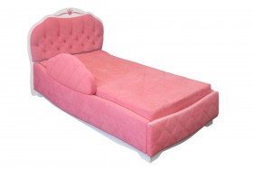 Кровать 190 Гармония Lux 36 Розовый (мягкий бортик) в Покровске - pokrovsk.katalogmebeli.com | фото 1