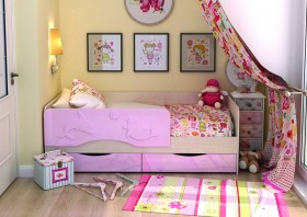 Кровать Алиса КР-812 1,6 Белфорд/Розовый металлик в Покровске - pokrovsk.katalogmebeli.com | фото 1