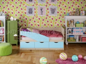 Кровать Бабочки 1,6м (Голубой матовый) в Покровске - pokrovsk.katalogmebeli.com | фото 1