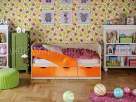 Кровать Бабочки 1,6м (Оранжевый металлик) в Покровске - pokrovsk.katalogmebeli.com | фото 1