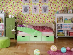 Кровать Бабочки 1,6м (Салатовый металлик) в Покровске - pokrovsk.katalogmebeli.com | фото