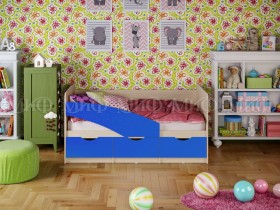 Кровать Бабочки 1,6м (Синий матовый) в Покровске - pokrovsk.katalogmebeli.com | фото